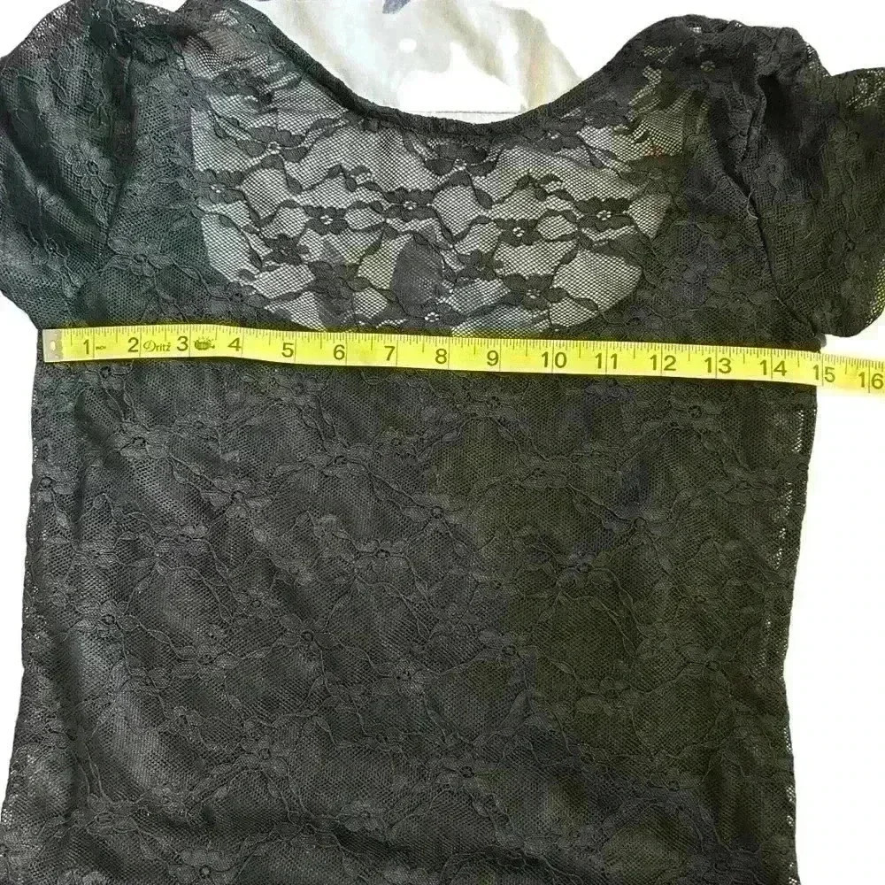 NWT Women's Short Sleeve Maxi Dress Wild Fable Off Black Lace Size Small - Picture 7 of 10